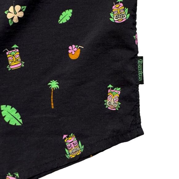 Tipsy Elves Men's Tiki Drinki Black Hawaiian Button Up Size XL - Picture 4 of 9